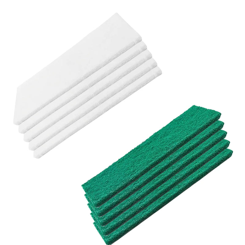 Kit 5 Fibra Verde + 5 Branca Limpeza Pesada e Leve para Esfregar Pisos, Azulejos, Espelhos, Box, Paredes para Mop Suporte Lt