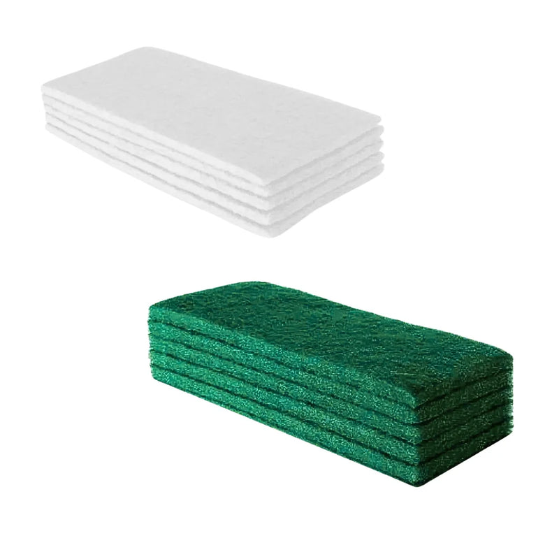 Kit 5 Fibra Verde + 5 Branca Limpeza Pesada e Leve para Esfregar Pisos, Azulejos, Espelhos, Box, Paredes para Mop Suporte Lt