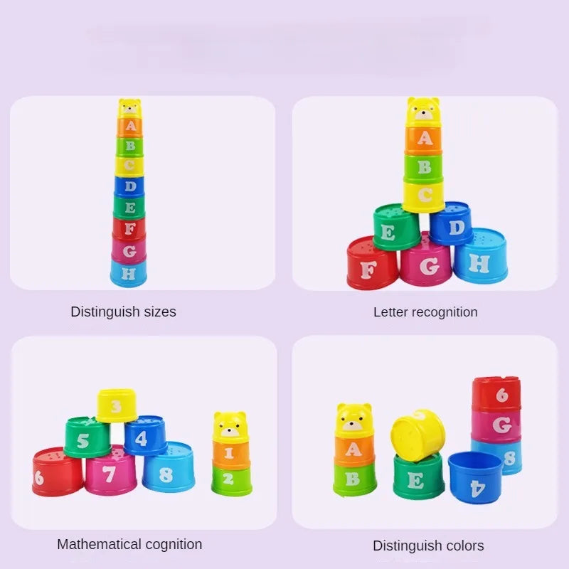 Jogo de Competição de Velocidade de Dobragem de Copos para Crianças - Jogo de Empilhamento de Copos, Jogo de Resposta Rápida para Crianças, Brinquedo Educativo de Puzzle para Treinamento Cerebral.