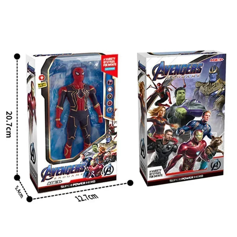 17 cm Brinquedos Infantis Marvel Figuras de Anime, Homem-Aranha, Hulk, Figura de Ação, Homem de Ferro, Brinquedos para Crianças, Presente de Natal, Boneco que Brilha no Escuro, Hobbies