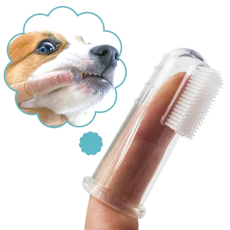 Escova de Dente de Silicone Super Macia para Pets - Escova de Dedo para Cães e Gatos, Combate Mau Hálito e Tártaro, Ferramenta de Cuidados Dentários para Cães e Gatos, Acessórios de Limpeza para Pets