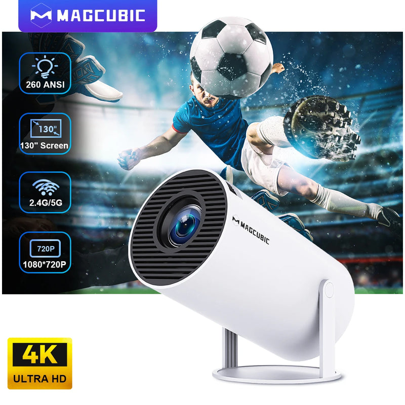 Projetor Magcubic HY300 Pro Android 11 4K 1280x720P Dual Wi-Fi 260ANSI 180° Flexível BT5.0 Cinema Portátil