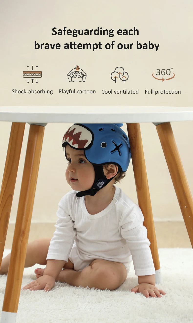 Mambobaby Capacete Anti-Shock Seguro para Bebê - Protetor de Cabeça para Crianças, Capacete para Bebê que Aprende a Engatinhar e Andar, Previne Lesões de Batidas e Quedas.