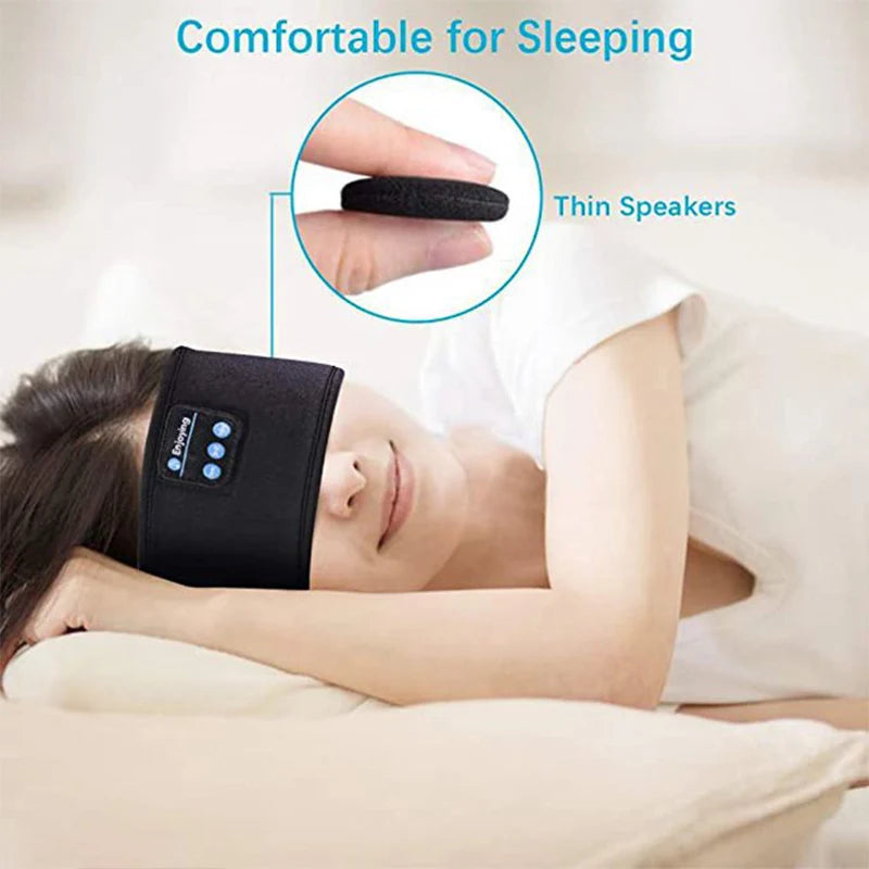 Fone de Ouvido Bluetooth Headband Esportivo para Dormir, Máscara de Olhos com Bluetooth Sem Fio, Fone de Ouvido Sem Fio com Faixa Elástica para Música.