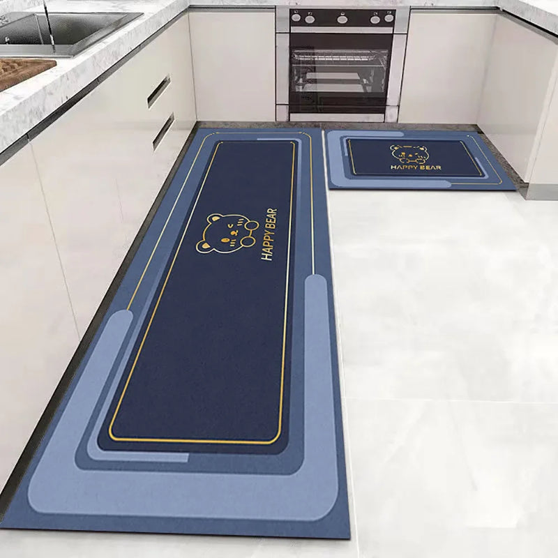 Carpet 1PCS Crystal Velvet Kitchen Mat Non-slip Oil-proof Wipe Non-Washable Waterproof Dirt and Oil Resistant Household Use