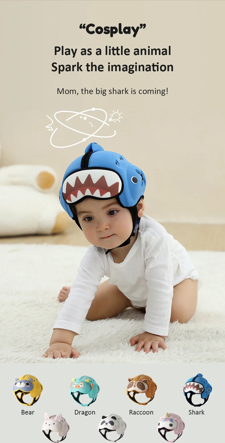 Mambobaby Capacete Anti-Shock Seguro para Bebê - Protetor de Cabeça para Crianças, Capacete para Bebê que Aprende a Engatinhar e Andar, Previne Lesões de Batidas e Quedas.