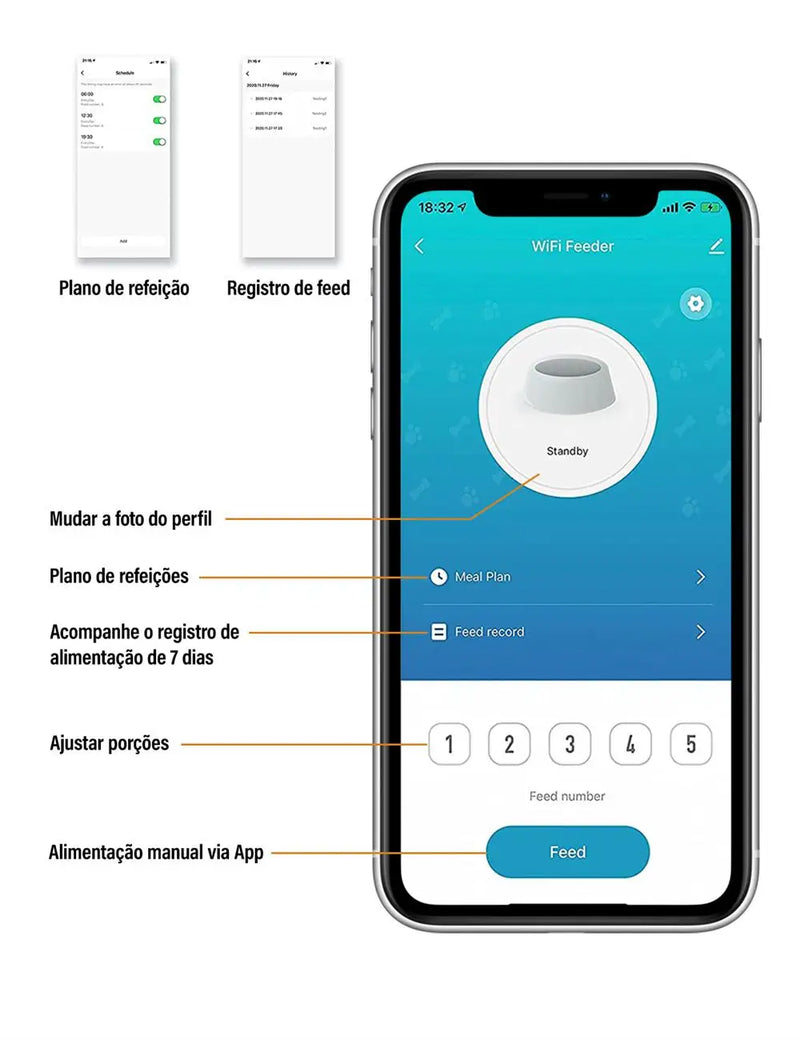 Newpet Alimentador temporizado para gatos 4L Alimentador para gatos com APP inteligente Refeição em aço inoxidável Alimentador remoto de ração para animais de estimação Dispensador automático adequado para cães e ga