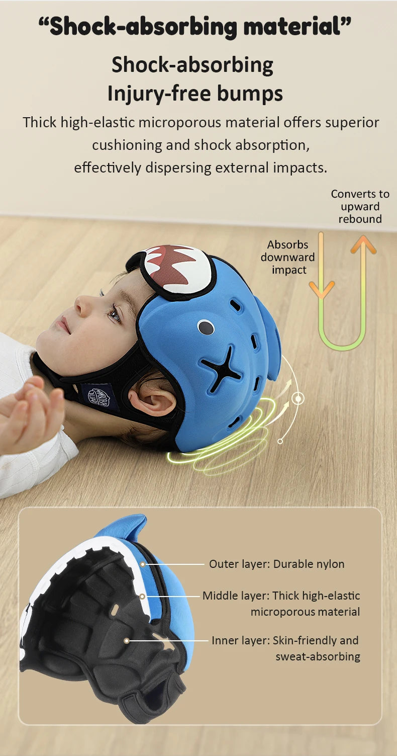 Mambobaby Capacete Anti-Shock Seguro para Bebê - Protetor de Cabeça para Crianças, Capacete para Bebê que Aprende a Engatinhar e Andar, Previne Lesões de Batidas e Quedas.