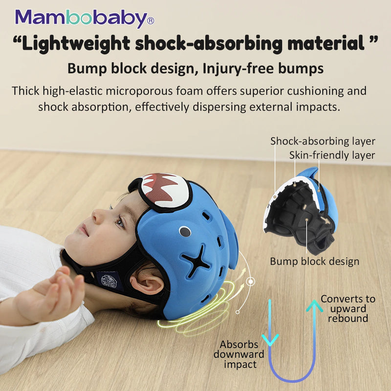 Mambobaby Capacete Anti-Shock Seguro para Bebê - Protetor de Cabeça para Crianças, Capacete para Bebê que Aprende a Engatinhar e Andar, Previne Lesões de Batidas e Quedas.