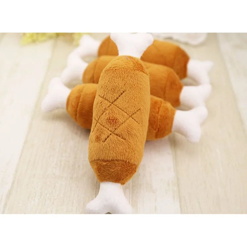 1pc veludo quente pet gato cachorro frango pernas interativo brinquedo de pelúcia para animais de estimação fontes som