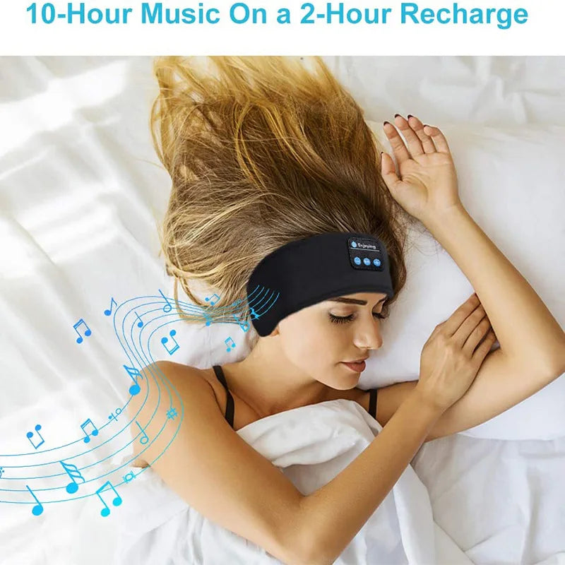 Fone de Ouvido Bluetooth Headband Esportivo para Dormir, Máscara de Olhos com Bluetooth Sem Fio, Fone de Ouvido Sem Fio com Faixa Elástica para Música.