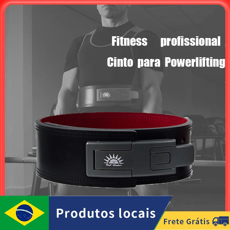 Cinto Fitness Profissional com Fivela de Alavanca – Ideal para Atletas, Levantadores de Peso e Agachamentos