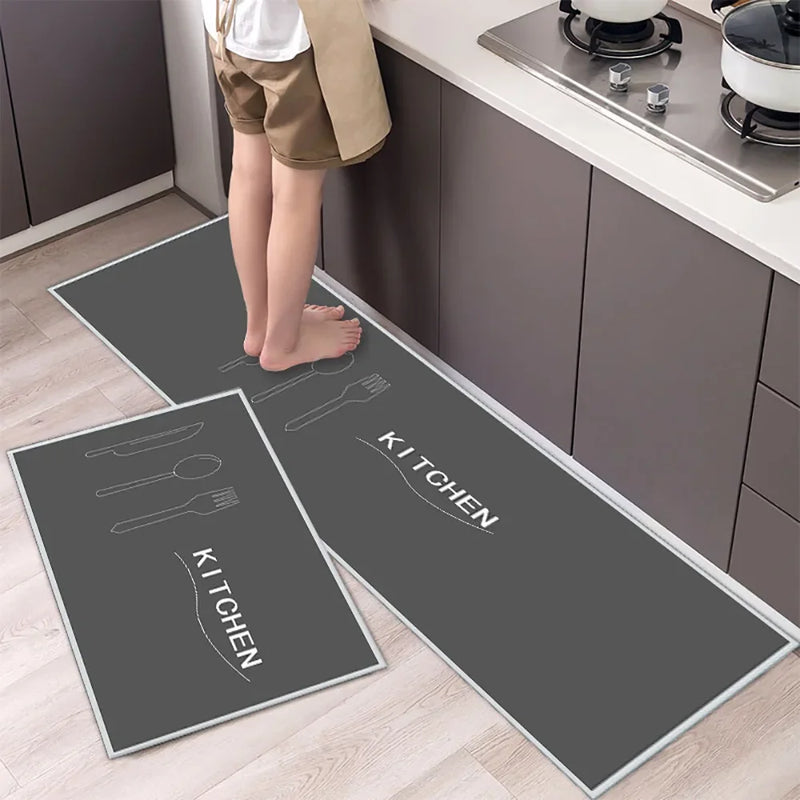 Carpet 1PCS Crystal Velvet Kitchen Mat Non-slip Oil-proof Wipe Non-Washable Waterproof Dirt and Oil Resistant Household Use