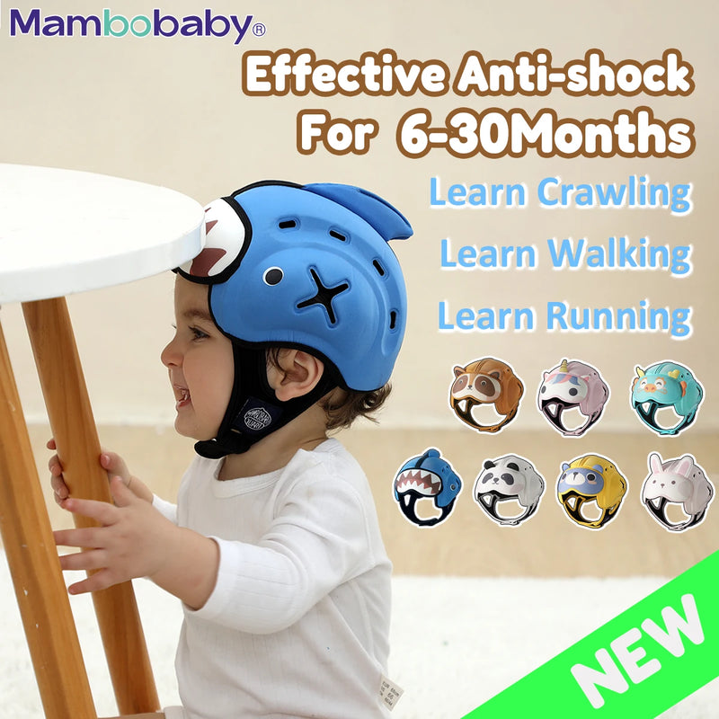 Mambobaby Capacete Anti-Shock Seguro para Bebê - Protetor de Cabeça para Crianças, Capacete para Bebê que Aprende a Engatinhar e Andar, Previne Lesões de Batidas e Quedas.