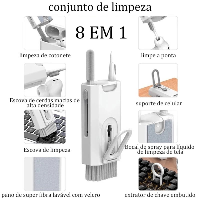 8 EM 1 Kit de limpeza para teclado, tela de celular e fones de ouvido（Modelo atualizado）