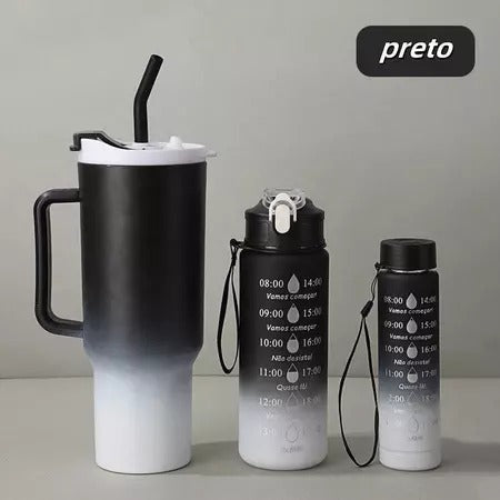 Garrafa Copo Tendência Agua Squeeze Com Adesivos Lembretes beber Agua