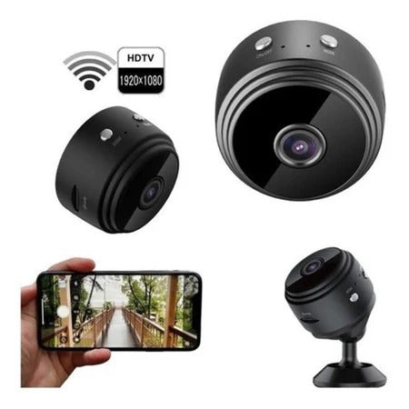 Câmera A9 Mini HD com Sensor de Presença Wi-Fi 110V e Suporte para Encaixe