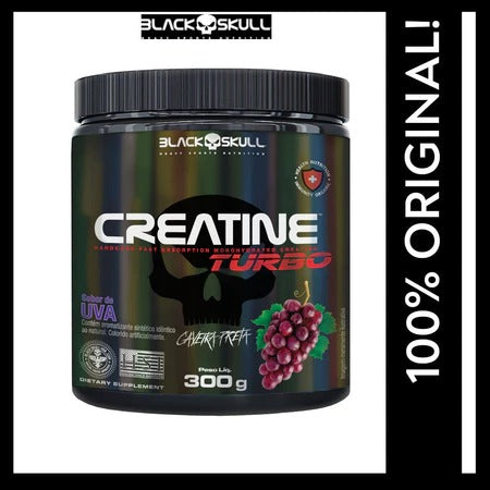 Creatina Black Skull Creatine Turbo 300G 150G Caveira Preta