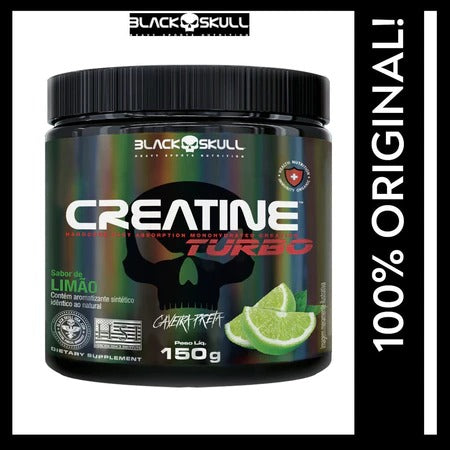 Creatina Black Skull Creatine Turbo 300G 150G Caveira Preta