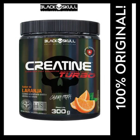 Creatina Black Skull Creatine Turbo 300G 150G Caveira Preta